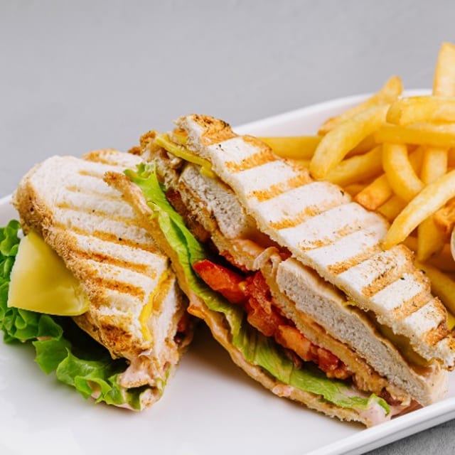 Grilled Chicken Club Sandwich.
